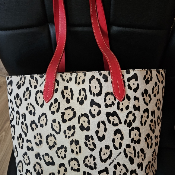 Selling as SET! Matching Dooney & Bourke animal print tote & crossbody red trim! - Picture 10 of 16